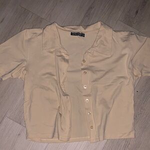 Yellow Button-Up Women's Top